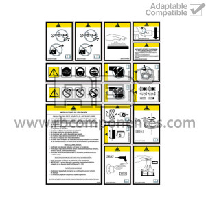 WARNING DECALS KIT FOR ARTICULATED DIESEL AND ELEC