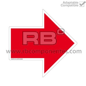 TRACTION DIRECTION INDICATOR DECAL, COLOUR RED