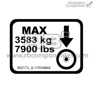 TIRED LOAD 3583KG/7900LBS DECAL FOR JLG.