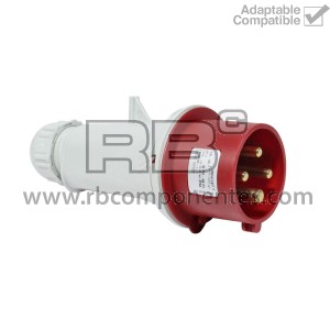 AERIAL MALE PLUG FOR 3 POLES AND GROUND WIRE.