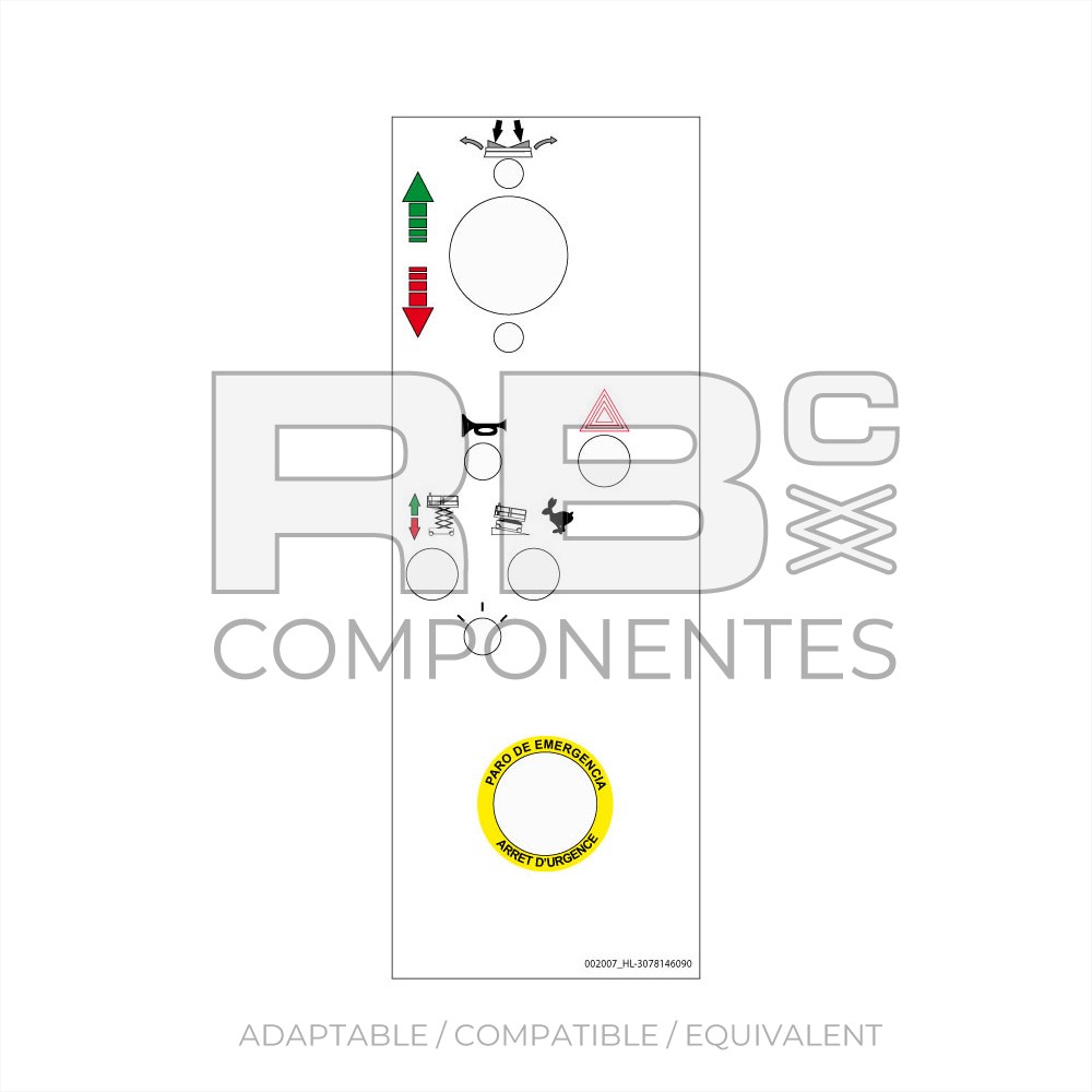 UPPER FUNCT. DECAL FOR ELECTRIC SCISSORS COMPACT.