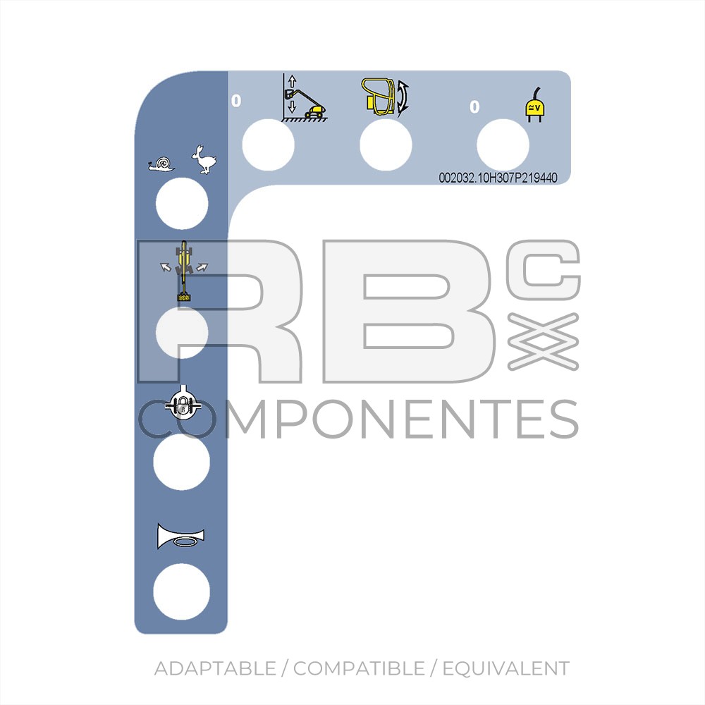 DECAL LEFT SIDE UPPER CONTROL FOR TELESC. H43TPX