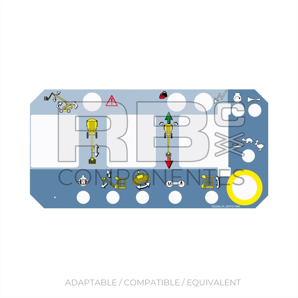 UPPER CONTROLS DECAL FOR 14TX/16TPX