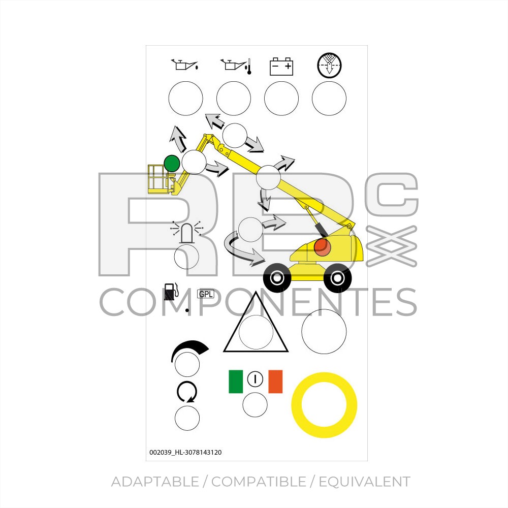 LOWER CONTROLS DECAL FOR 21TX/23TPX