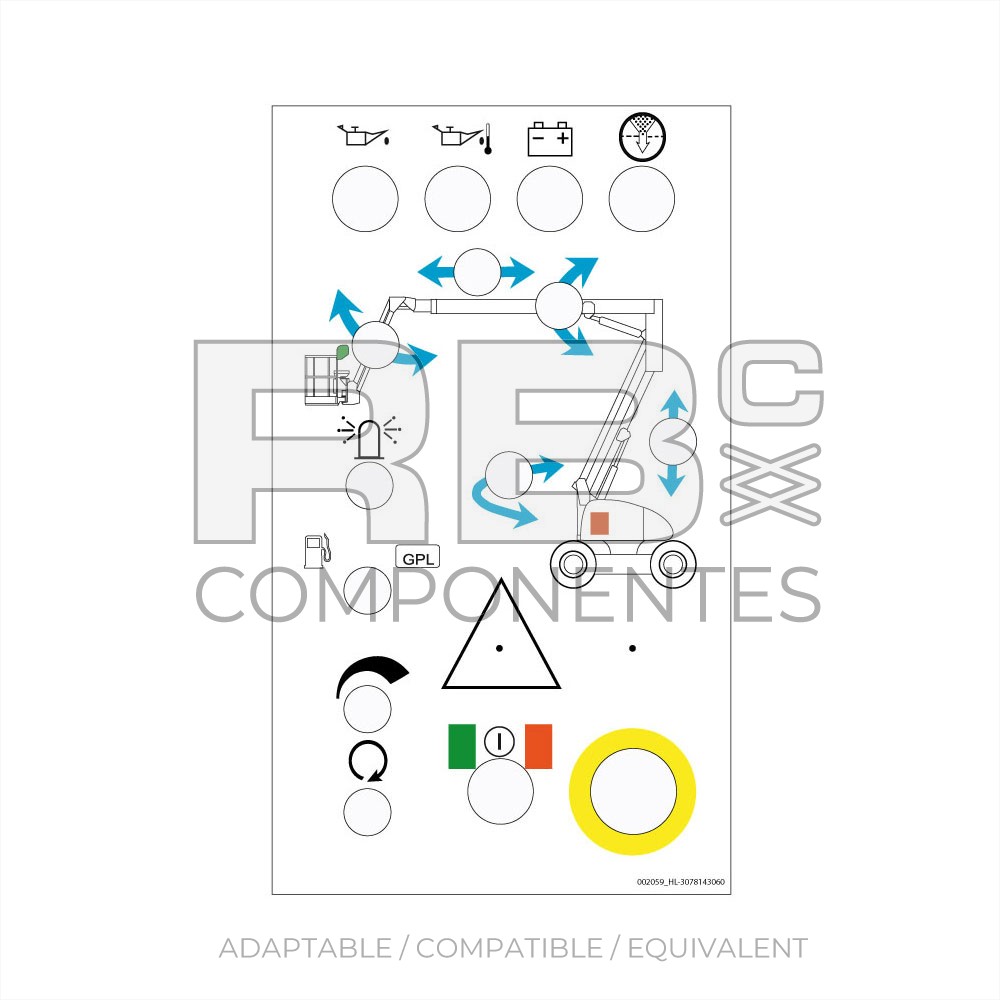 LOWER CONTROLS DECAL 20/26PX