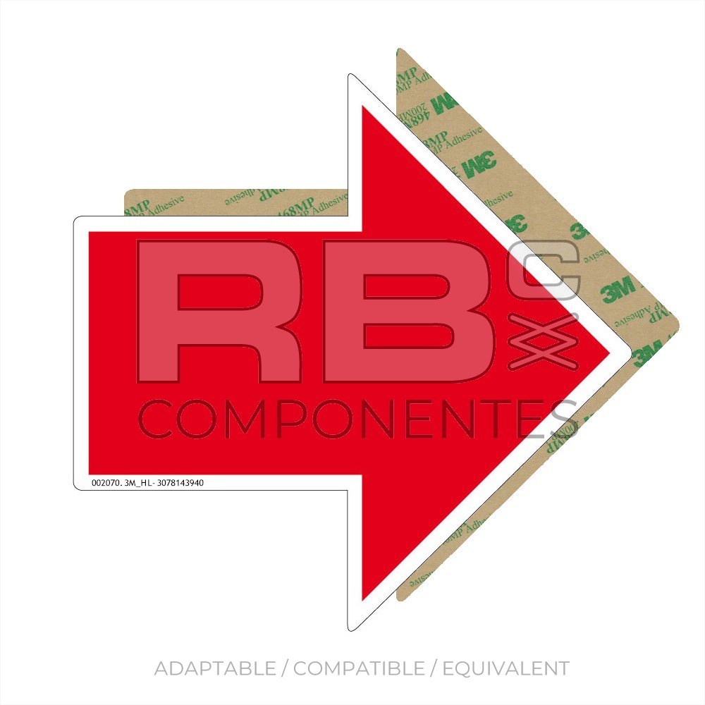 TRACTION DIRECTION INDICATOR DECAL, COLOUR RED 3M