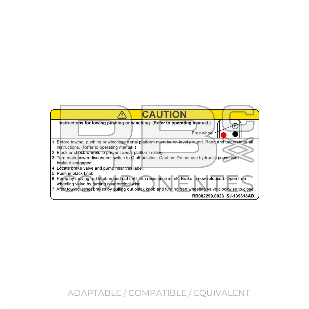 DECAL MANUAL BRAKE AD/CO/EQ SJ 139618