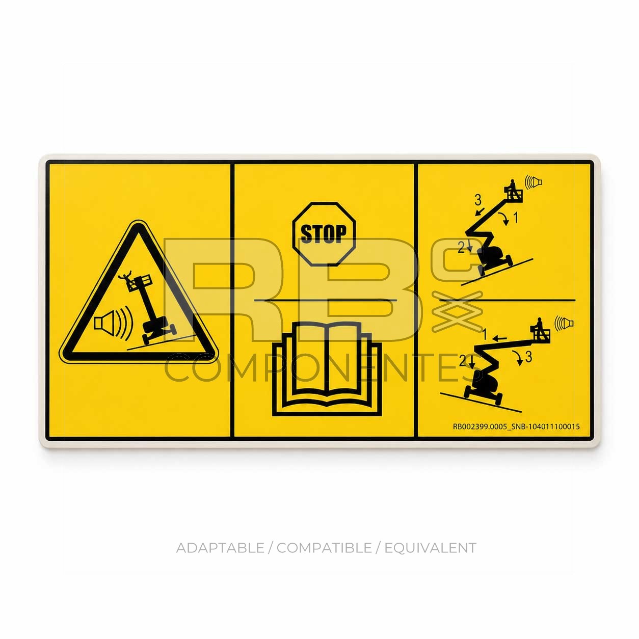 ADH. SNB 104011100015 ALARMA INCLINACION 200x100mm