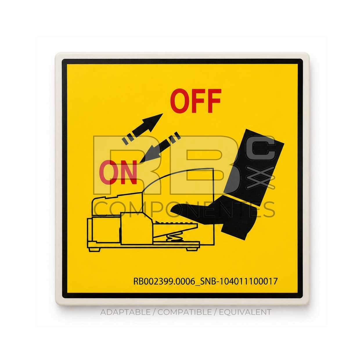 ADH. SNB 104011100017 PEDAL ON/OFF 75x75mm
