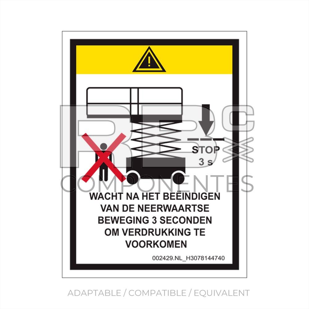 LOWERING TIME DECAL - 3 SEC. HOLANDE