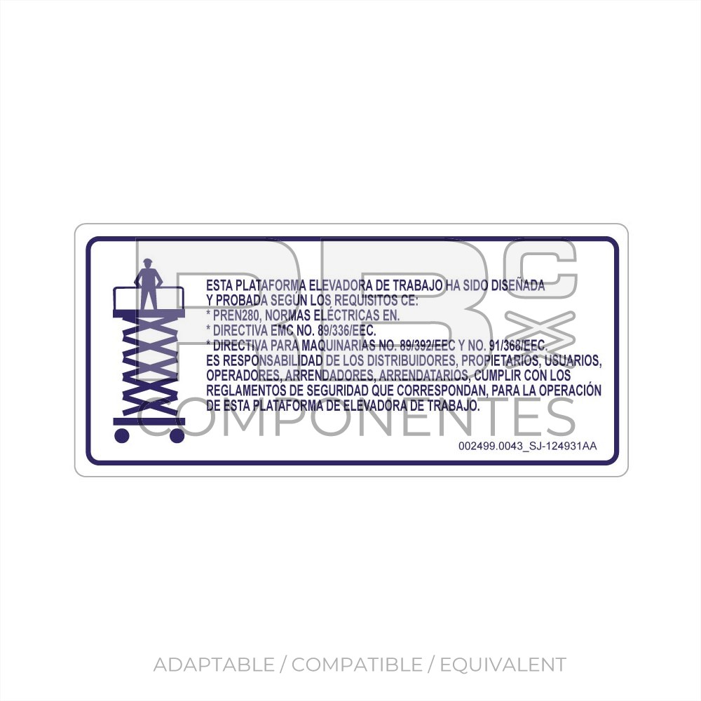 COMPATIBLE DECAL  REF. SJ. 124931AA