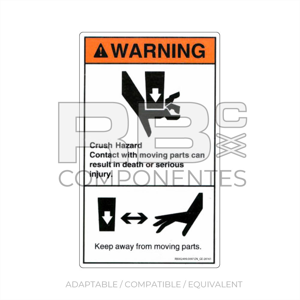 DECAL COMPATIBLE WITH GE 28161 ENGLISH