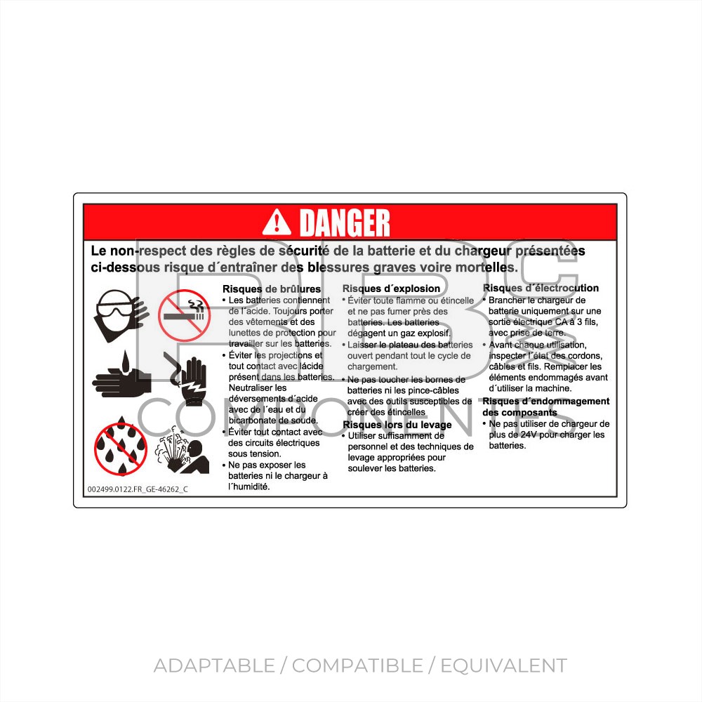COMPATIBLE DECAL REF GE-46262FR_C  FR