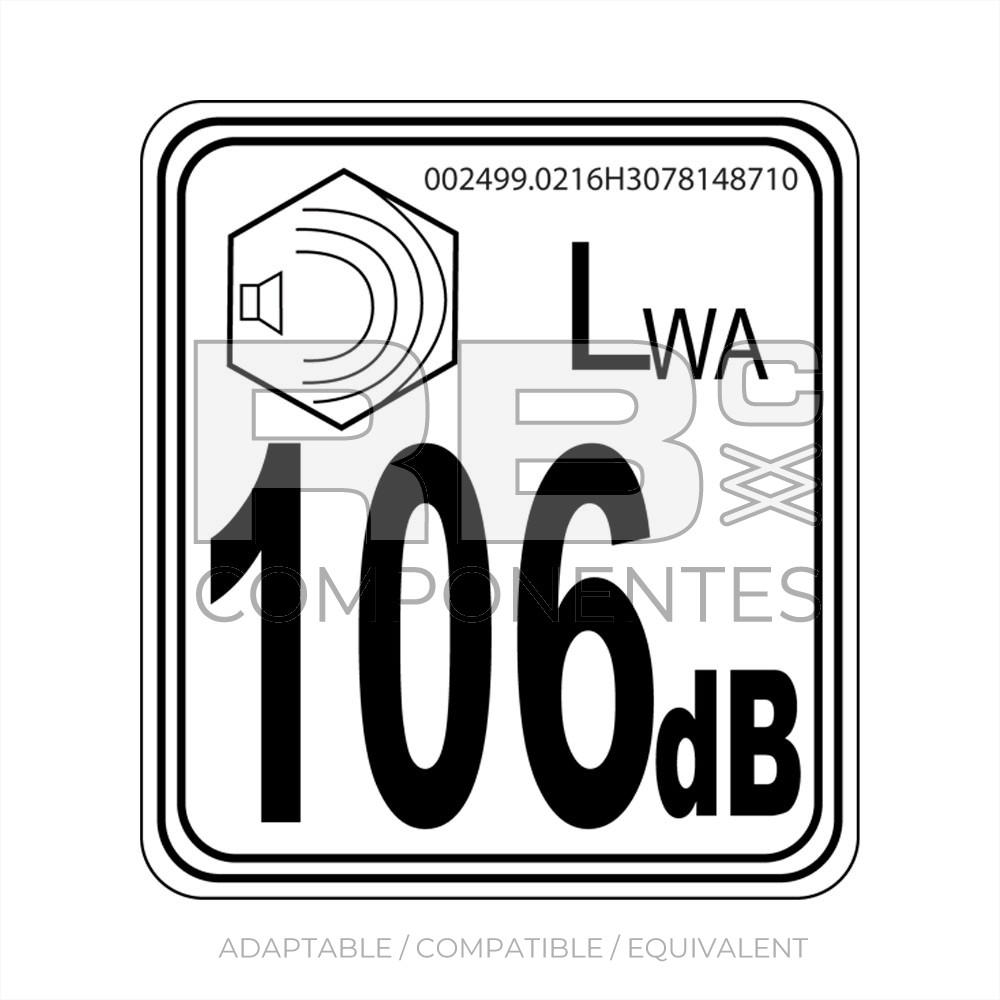 DECAL ACOUSTIC POWER LABEL