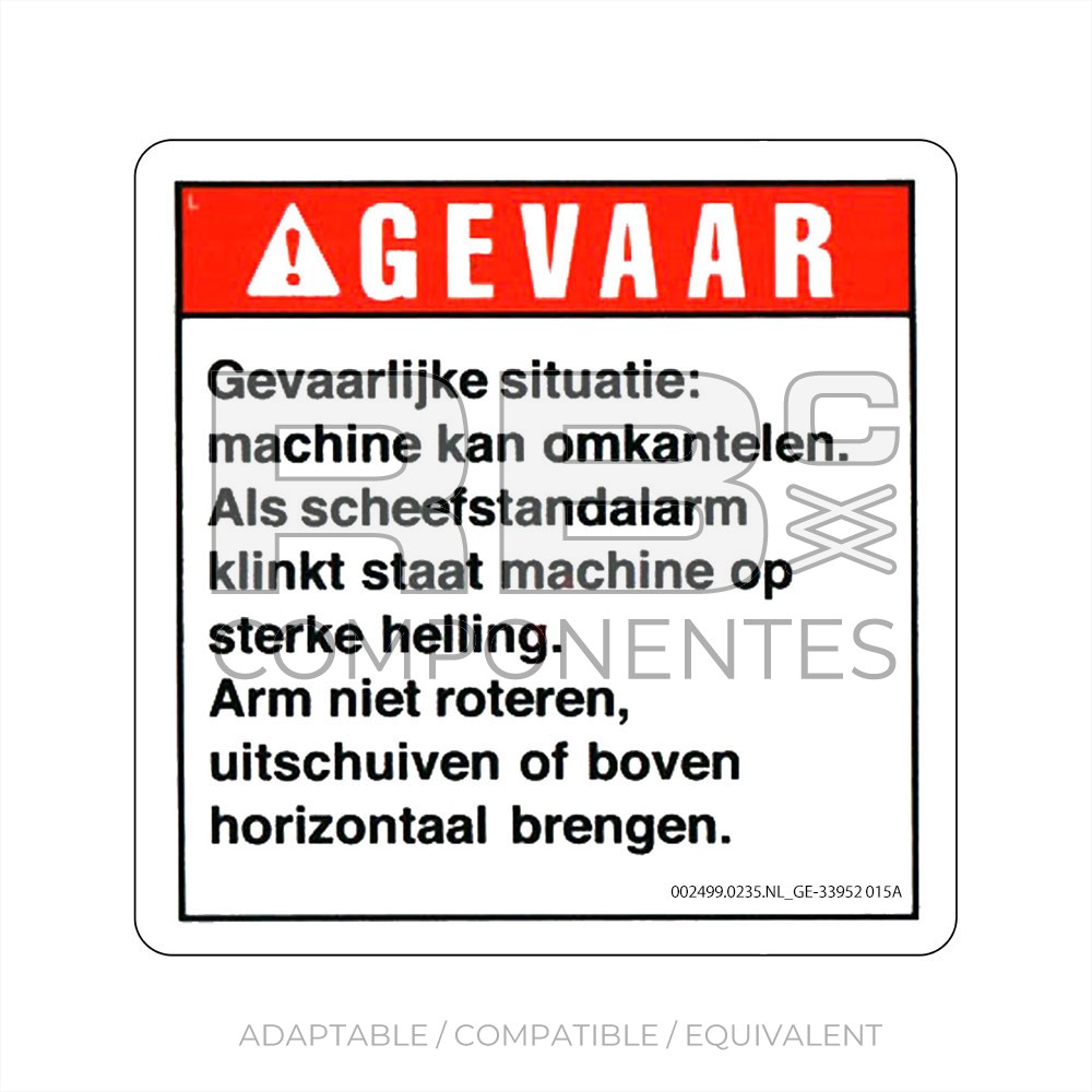 COMPATIBLE DECAL REF GE-33952DU 015A