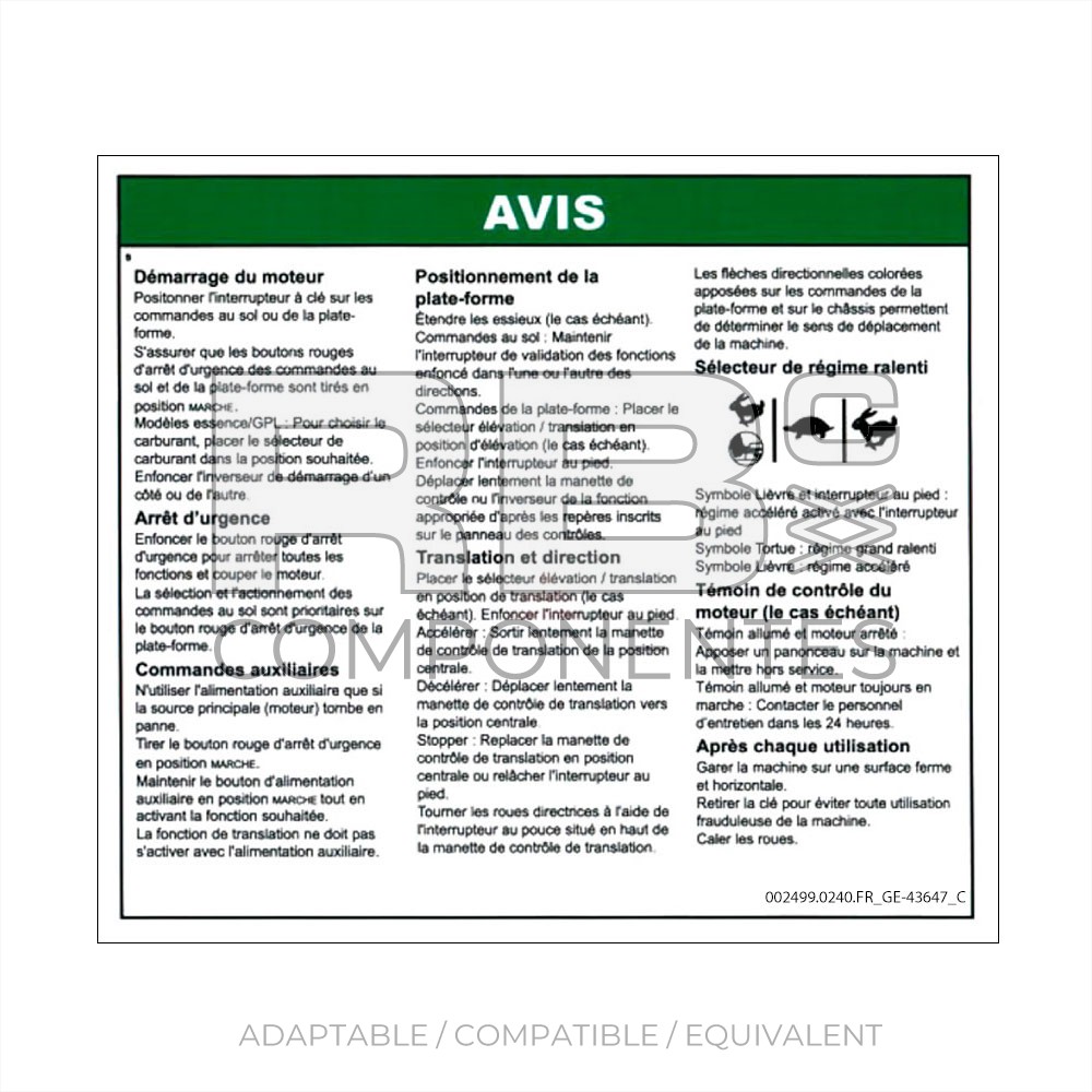 COMPATIBLE DECAL REF GE-43647FR_C