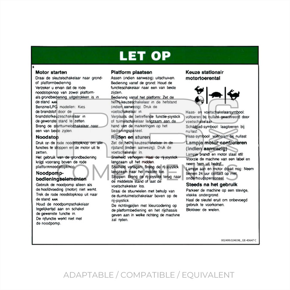 COMPATIBLE DECAL REF GE-43647DU_C