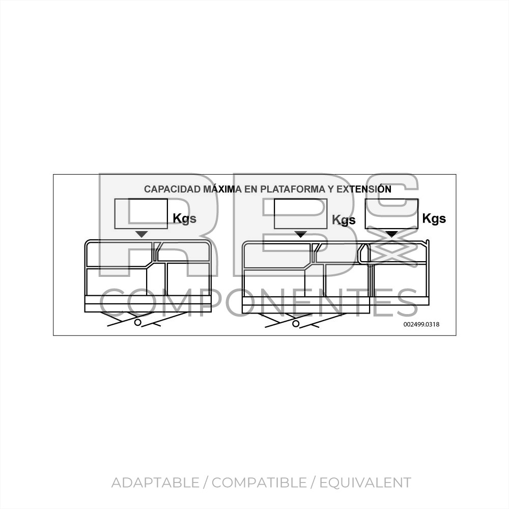 DECAL MAXIMUM PLATFORM AND EXTEN. GENERIC 250X100mm
