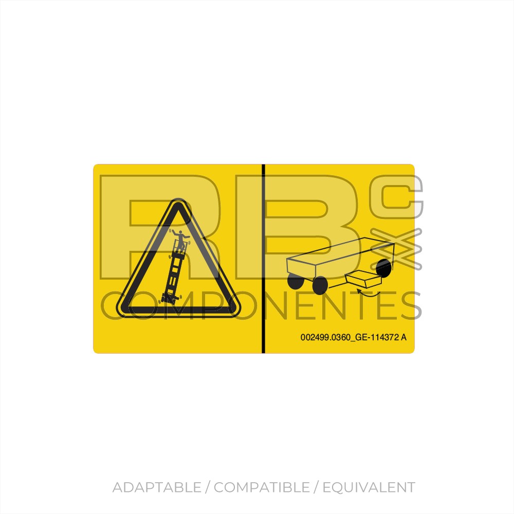 DECAL SYMBOL TIP OVER TRAYS