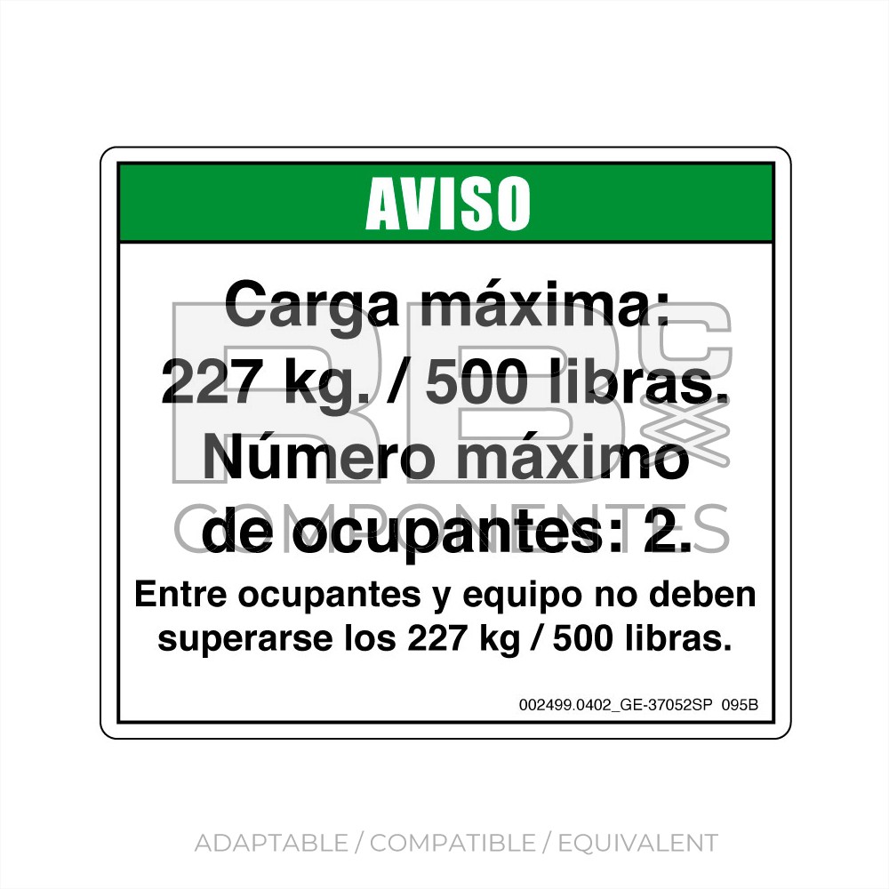 ADHESIVO COMPATIBLE REF GE 37052SP_095B