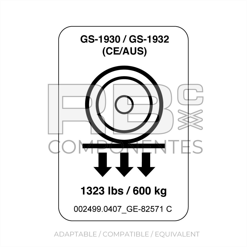 DECAL LABEL WHEEL LOAD 19XX