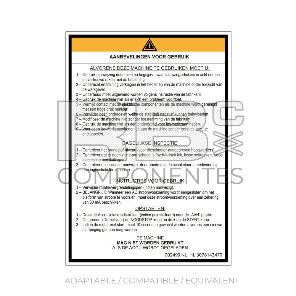 ADH. COMPATIBLE CON LA REF HL  3078143470 HOLANDES