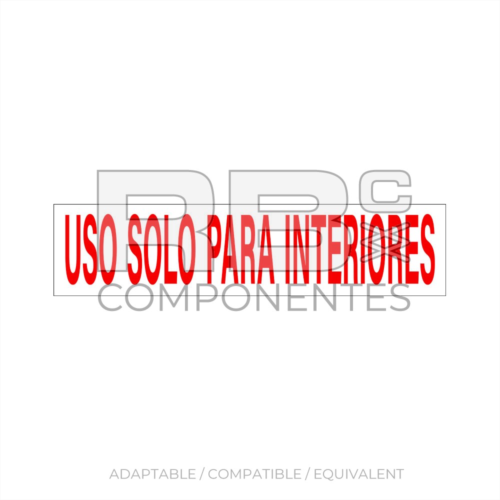 DECAL ONLY INDOOR USE 375X90mm