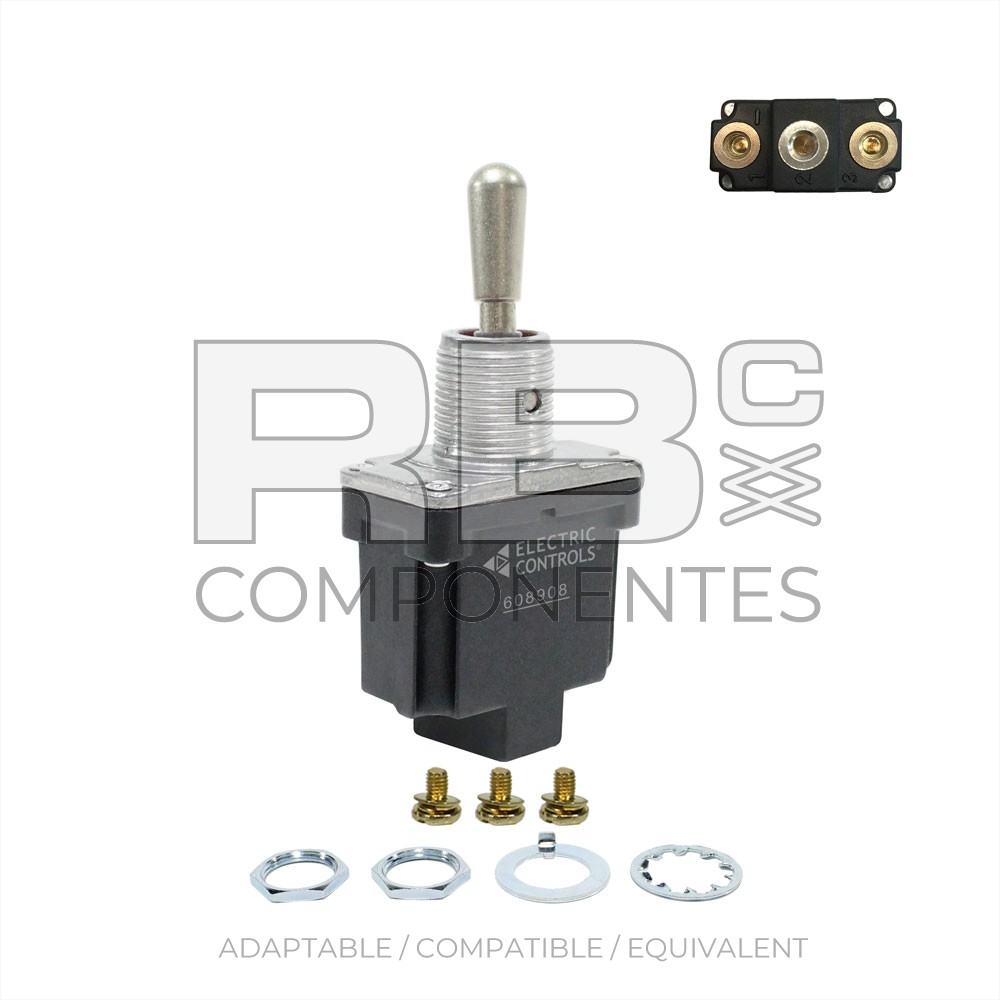 THREE POSITIONS SWITCH, RETURN TO CENTER, SCREWS