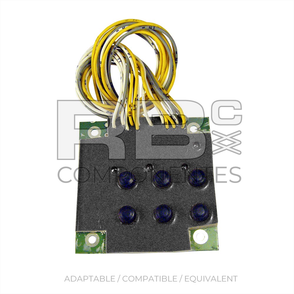 PLATE OF 6 PUSH BUTTONS AND 4 LEDS