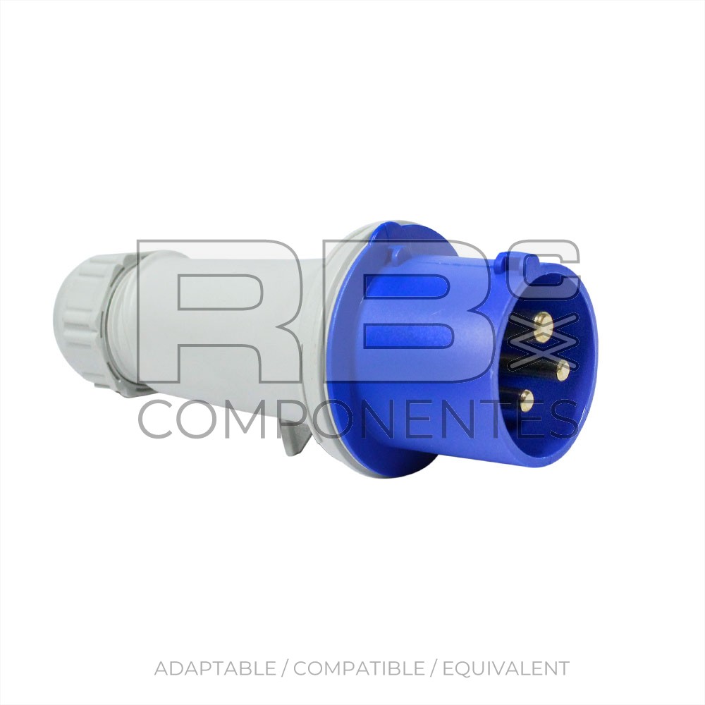 AERIAL MALE PLUG FOR 2 POLES AND GROUND WIRE.