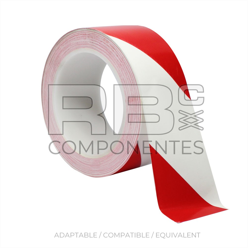 RED AND WHITE ADHESIVE TAPE.