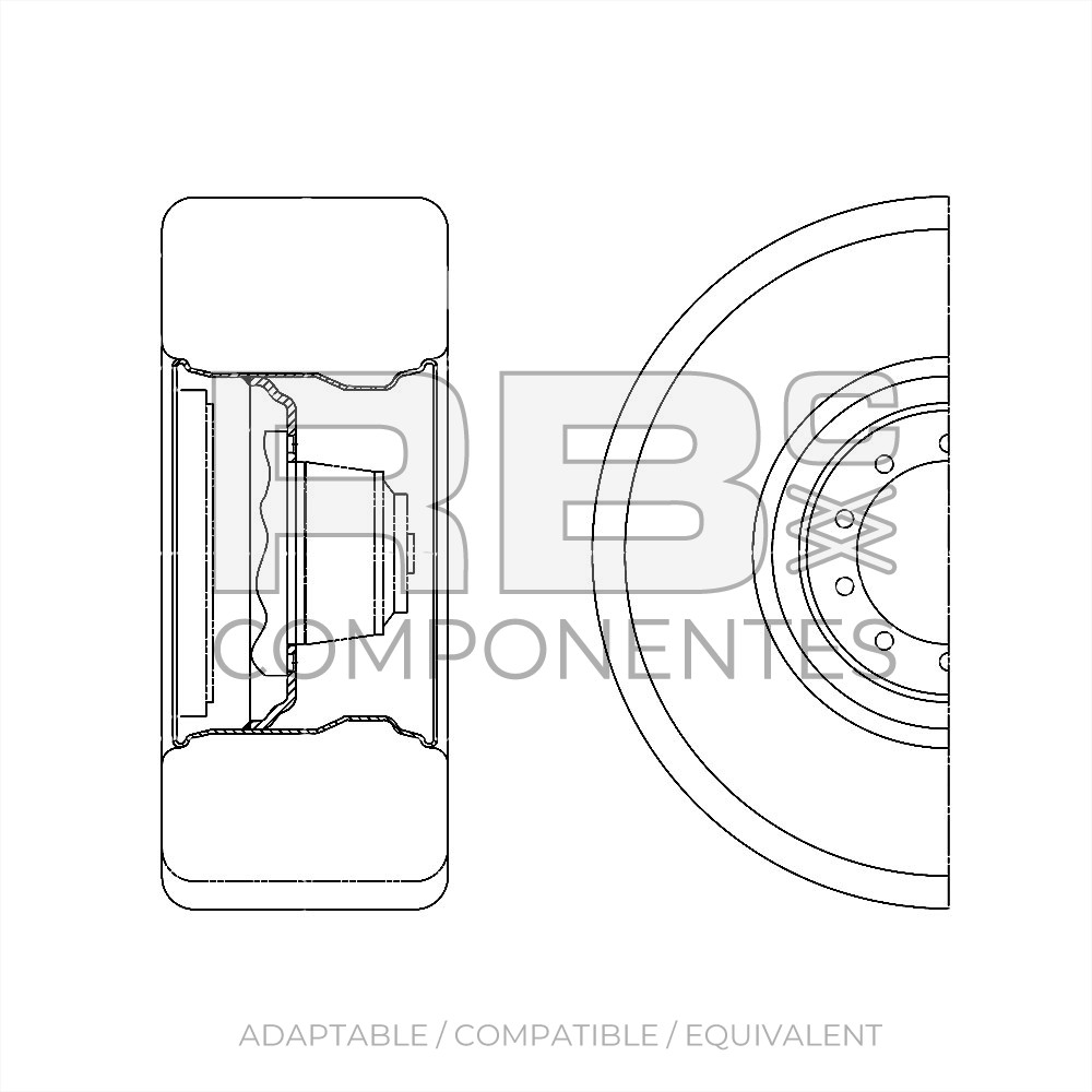 ADAPT WHEEL REF 2601602810 , 445-65 D22.5 PR18