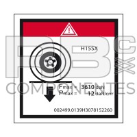 DECAL MAX LOAD ON WHEEL FOR 15SX
