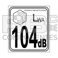ACOUSTIC POWER LABEL 104dB