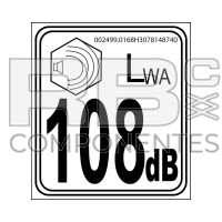 ACOUSTIC POWER LABEL 108dB