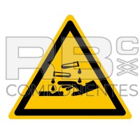 ADHAD04 - NORMA EN-ISO 7010 - ADH. ADVERTENCIA RIESGO DE CORROSION - 110x90mm