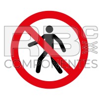 ADHPR24 – NORMA EN-ISO 7010 – ADH. PROH. EL PASO A PERSONAS AJENAS A LA OBRA – 90x90mm