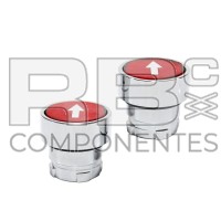 PULSADOR ROJO NORMAL CON FLECHA (FLUSH WITH ARROR MARKNIG)