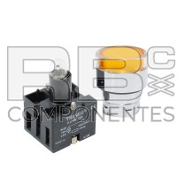 PULSADOR ILUMINADO AMBAR 230V CON RESISTENCIA 