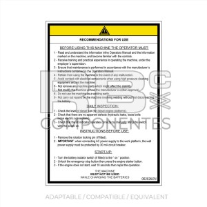 WARNING DECALS KIT FOR DIESEL AND ELECTRIC SCISSOR