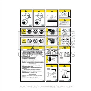 WARNING DECALS KIT FOR ARTICULATED DIESEL AND ELEC