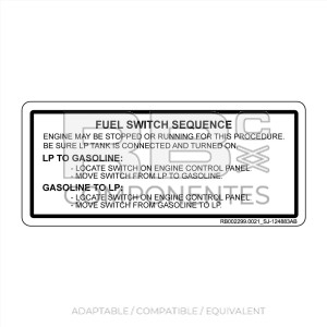 DECAL FUEL SWITCH AD/CO/EQ SJ 124883