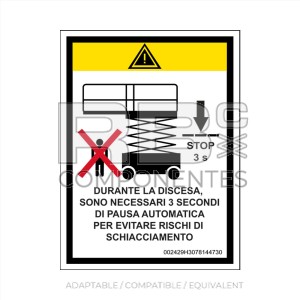 LOWERING TIME DECAL - 3 SEC. ITALIAN