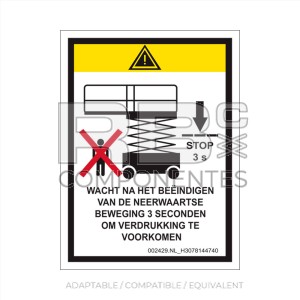 LOWERING TIME DECAL - 3 SEC. HOLANDE