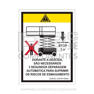 LOWERING TIME DECAL - 3 SEC. PORTUGU