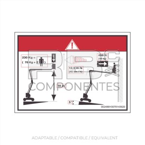 DECAL PLATFORM HEIGHT+LOAD 12DE/DX