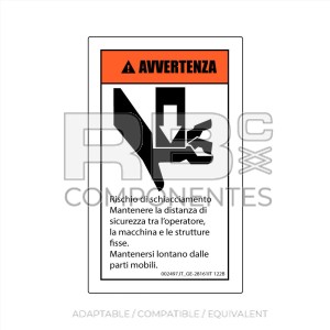 DECAL COMPATIBLE WITH GE 28161 122B ITALIAN