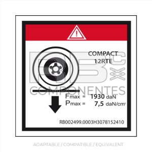 DECAL MAX LOAD ON WHEEL FOR C12RTE