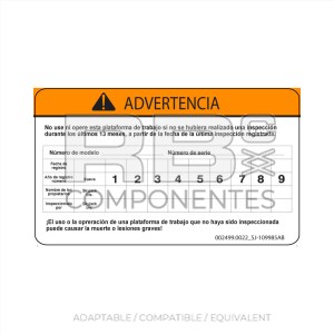 DECAL AD/CO/EQ SJ 109985AB