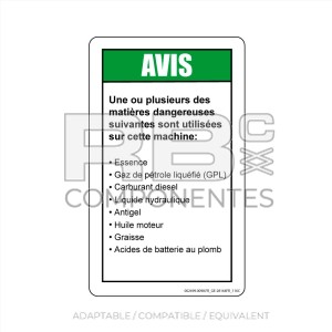 DECAL COMPATIBLE WITH GE 28164 116C FRENCH